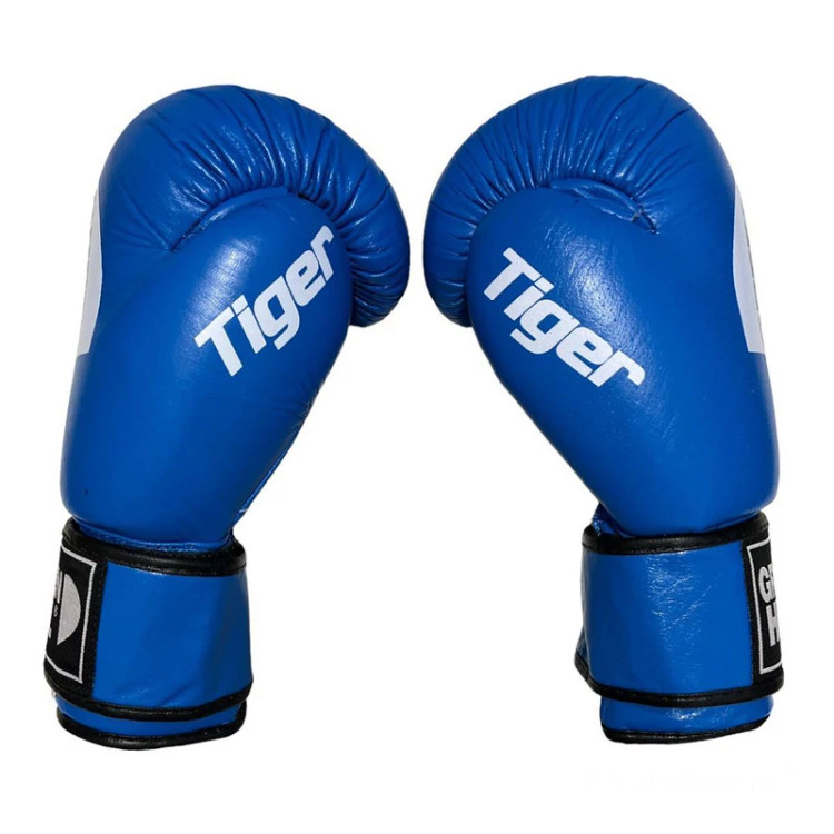 دستکش بوکس گرین هیل مدل New tiger2 blue چرم طبیعی کد OZ-10 مدل 2